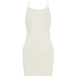 Meshki - White Cross Back Square Neck Dress